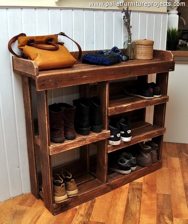 Pallet Wood Made Shoe Racks Pallet Furniture Projects.