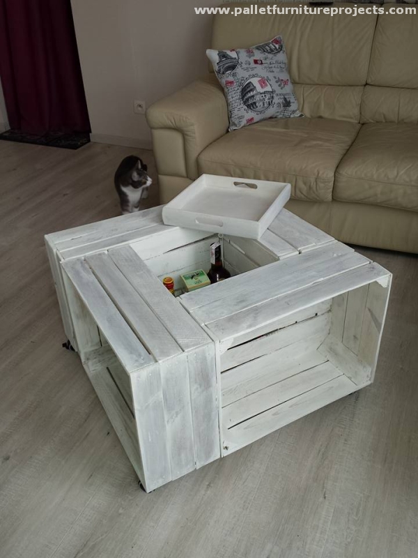 coffee table from fruit crates