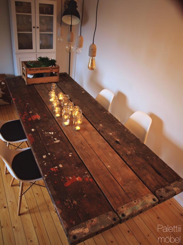 wood pallet recycled dinning table